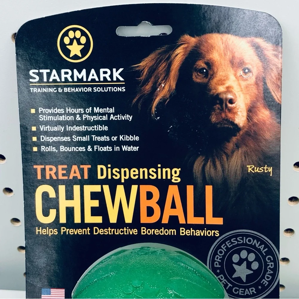 NEW STARMARK Dog Toy Treat Dispensing CHEWBALL Medium Large Green
